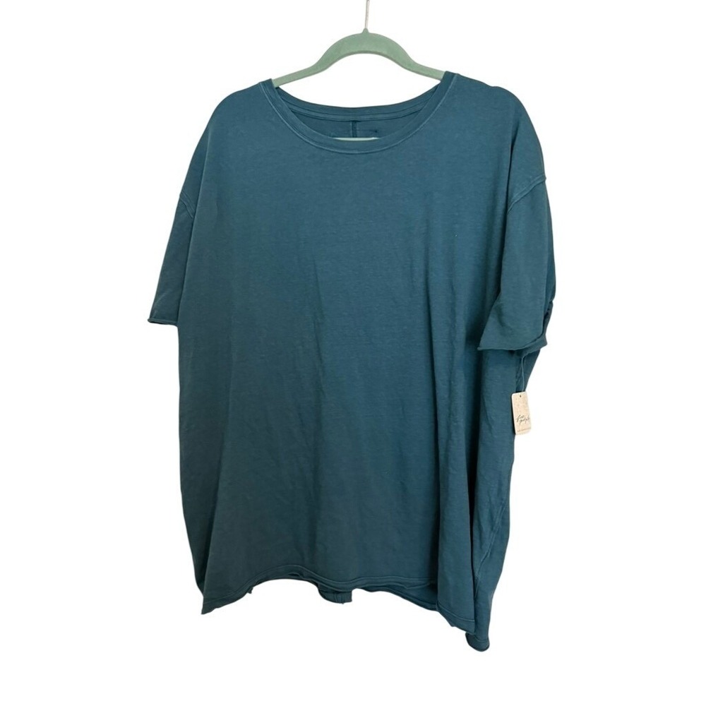 Free People We The Free Navy Patina Oversized Nina Tee Shirt‎ L OB1690079 NEW